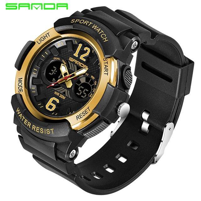 Fashion New Women Sports Waterproof 50m Watch With Digital LED Ladies Shock Display in Military Electronic Army Style