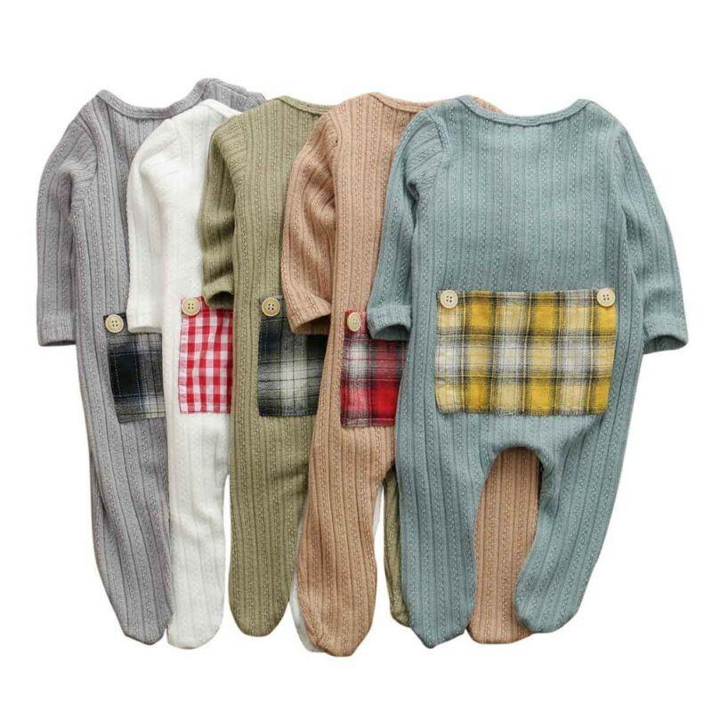 Newborn Baby Boy Girl Long Sleeve Cotton Romper Jumpsuit Playsuit One Pieces Baby Clothes 0-9M In Famous Holidays Pajamas Style
