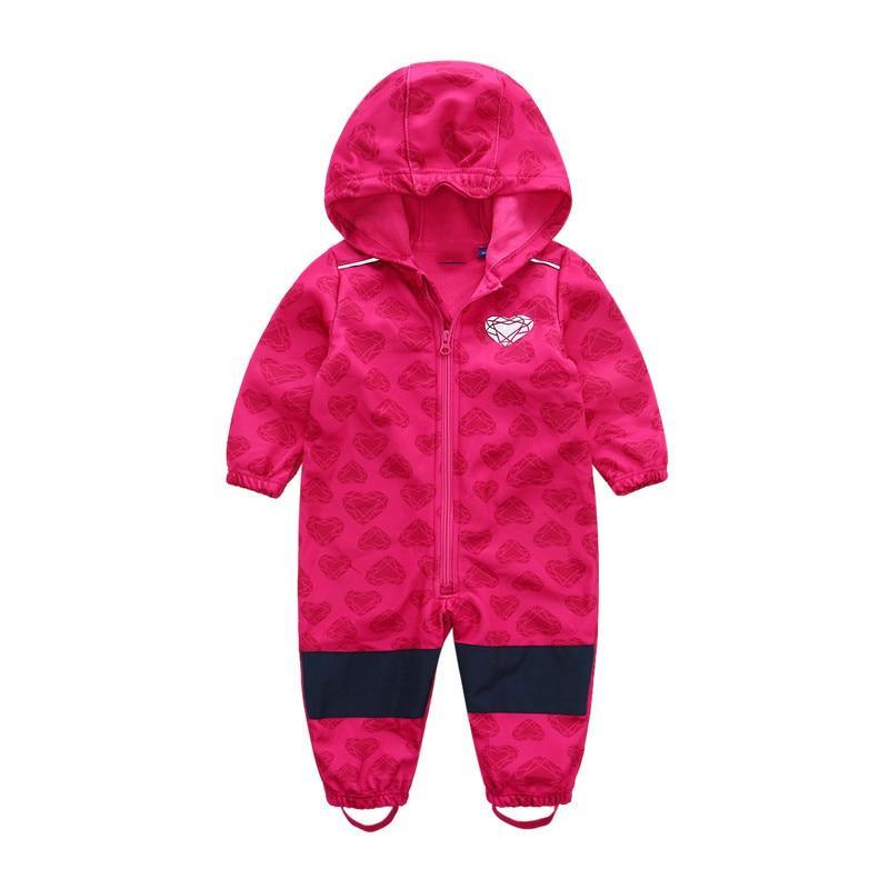 Ski suit For Children Soft Shell Outdoor Jacket Waterproof Fleece Lining Jumpsuit For Boys and Girls In Modern Colorful Design