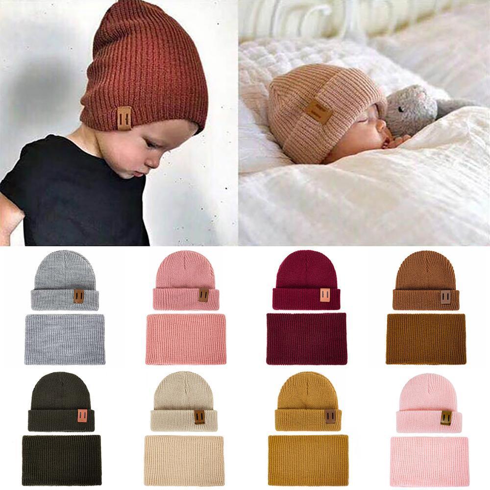 Modern Baby Set Hat Cap and Scrif And Snood Warm Hat Scarf Caps Scarves Knit Hats For Kids