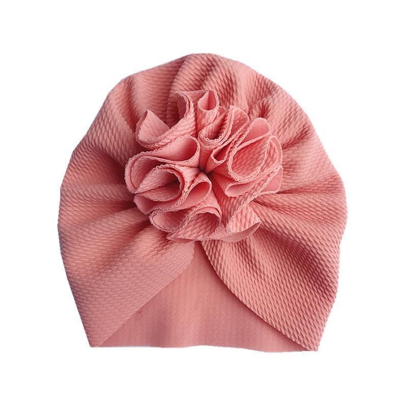 Handamde Elegant Baby Hats for Girls Big Bow Turban Hat Newborn Baby Beanie Cap Solid Color Style