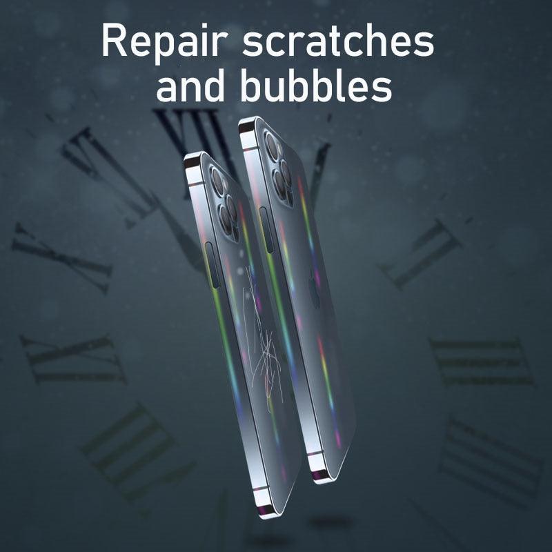 Gradient Laser Aurora Hydrogel Film For iPhone 13 11 12 Pro Max Mini X XS XR 7 8 Plus SE 2 Screen Protector Soft Full Back Cover Thin Scratch Resistant Back Screen Guard for Iphone