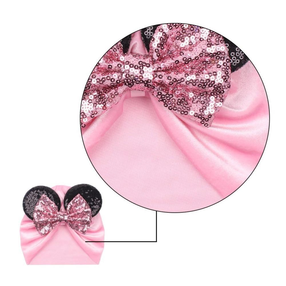 Modern Shiny Cute Dot Big Bow Baby Cap Hat For Girls Kids Flannel Beanie Autumn Winter Warm Girls Turbans