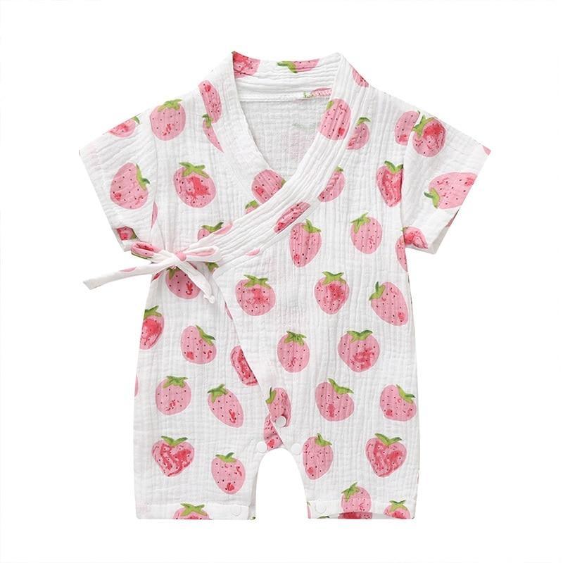 Summer Baby Girl/Boys Clothing Short-sleeved Rompers Jumpsuit Floral Print Cute Soft Newborn Infant Baby Playwear For Girls and Boys Kids