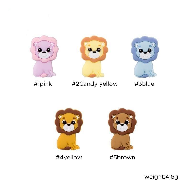 5PCS/SET Silicone Animal Beads BPA Free Baby Teething Beads Toy For Pacifier Clips New Born Silicone Rodent Tiny Rod Baby Teether For Baby Kids