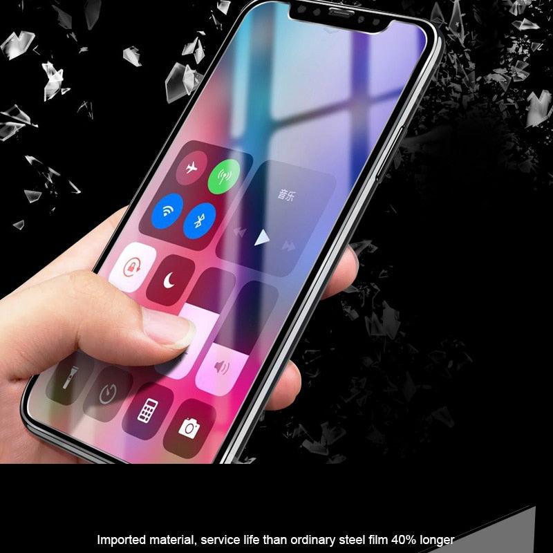 10D Curved Edge Aluminum Alloy Tempered Glass for iPhone X XS MAX 11 12 Pro Max mini 6 6S 7 8 Plus Full Cover Screen Protector Titanium Alloy Metal Edge Full Coverage Front Tempered Glass Screen Protector for iPhone
