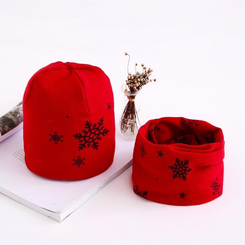 Star Print Cotton Hat And Scarf Baby Beanie Kids Caps Children's Accessories For Boys and Girls