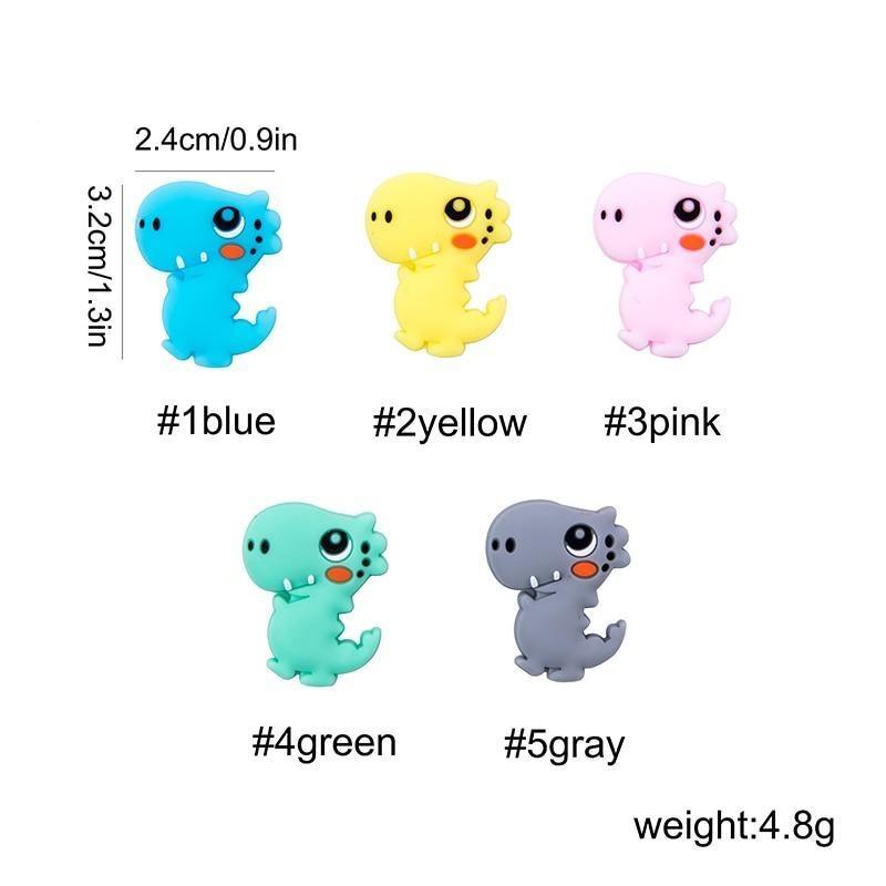 5PCS/SET Silicone Animal Beads BPA Free Baby Teething Beads Toy For Pacifier Clips New Born Silicone Rodent Tiny Rod Baby Teether For Baby Kids