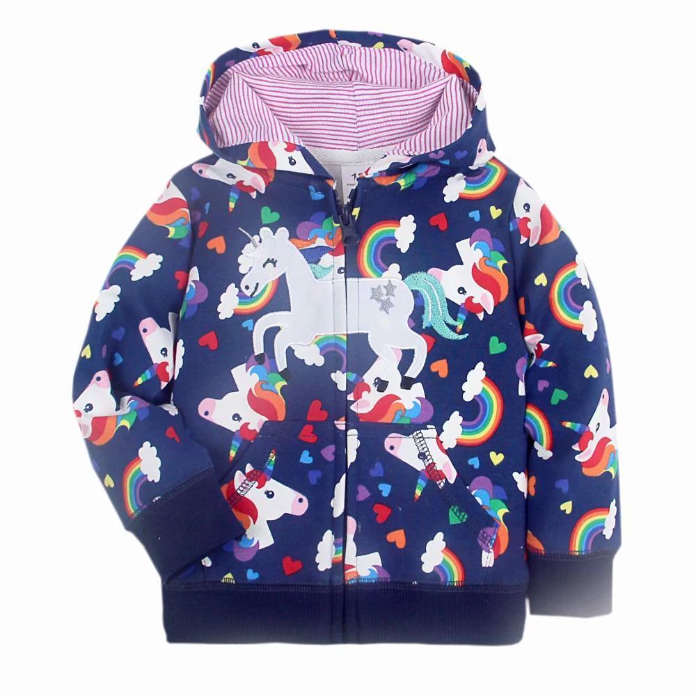 Luxury Printed New Trend Newborn Baby Hooded Cotton Sweater For Baby Girl/boys In Elegant Modern Luxury Style With Unicorn