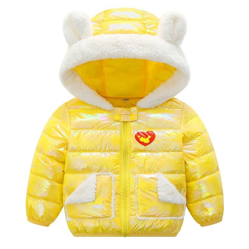 Shiny Modern Luxury Speciall Designed Winter Outerwear Hooded Coat & Jacket Winter Fashion Kids clothing Models For Babies and Girls 3-24 Months