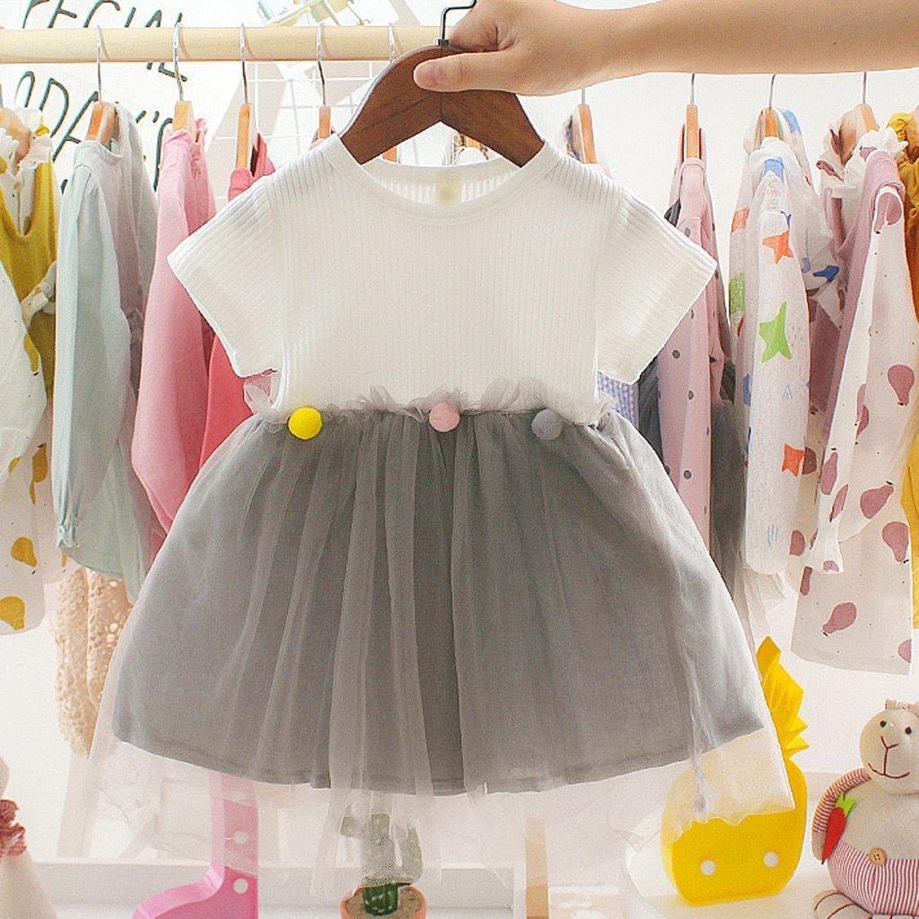 Fashion Modern New Spring Toddler Kids Baby Girls Patchwork Tulle Casual Princess Dress For Girls