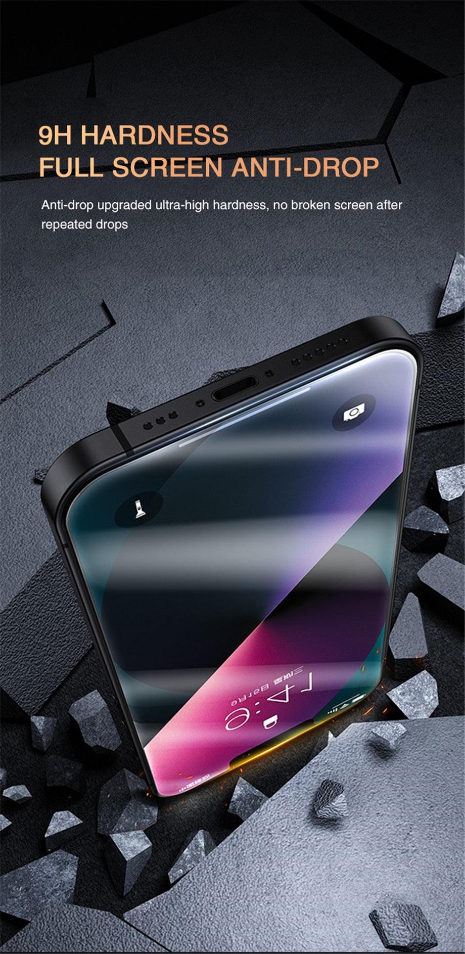 Full Cover Anti-Spy Screen Protector For iPhone 11 12 13 PRO MAX Privacy Glass For iPhone 14 Pro 8 Plus XS Max XR Tempered Glass Anti-Spy Privacy Screen Protector for iPhone