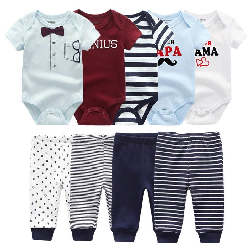 Solid Bodysuits Pants Baby Boy Clothes Clothing Sets 0-12M Unisex Newborn Baby Pajamas Romper Jumpsuit For Boys and Girls Kids