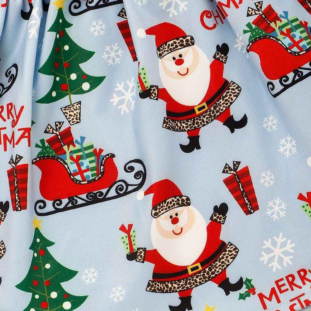 Baby Girls Print Christmas Santa Dress Princess Outfits Long Sleeve Fashion Unique Design Perfect Gift