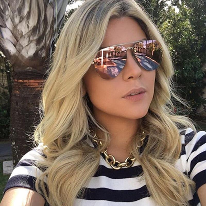 Metal Rimless Sunglasses for Men and Woman Mirror Fashion Trendy Pilot Sun Glasses UV Protector Gradient Eyewear