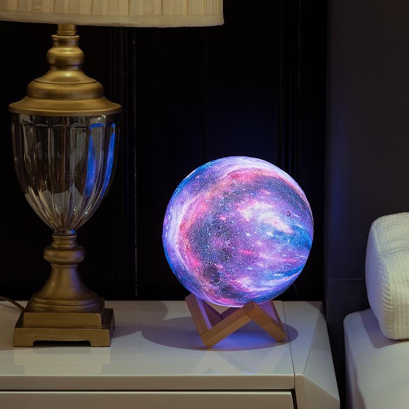 STEVVEX New3D Print Star Moon Colorful Lamp With Change Touch Option Home Decor Creative Gift Usb Led Night Light Galaxy Lamp Birthday Gift Lamp