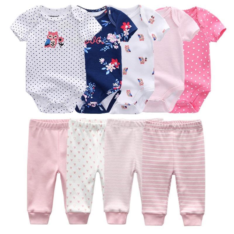 Solid Bodysuits Pants Baby Boy Clothes Clothing Sets 0-12M Unisex Newborn Baby Pajamas Romper Jumpsuit For Boys and Girls Kids