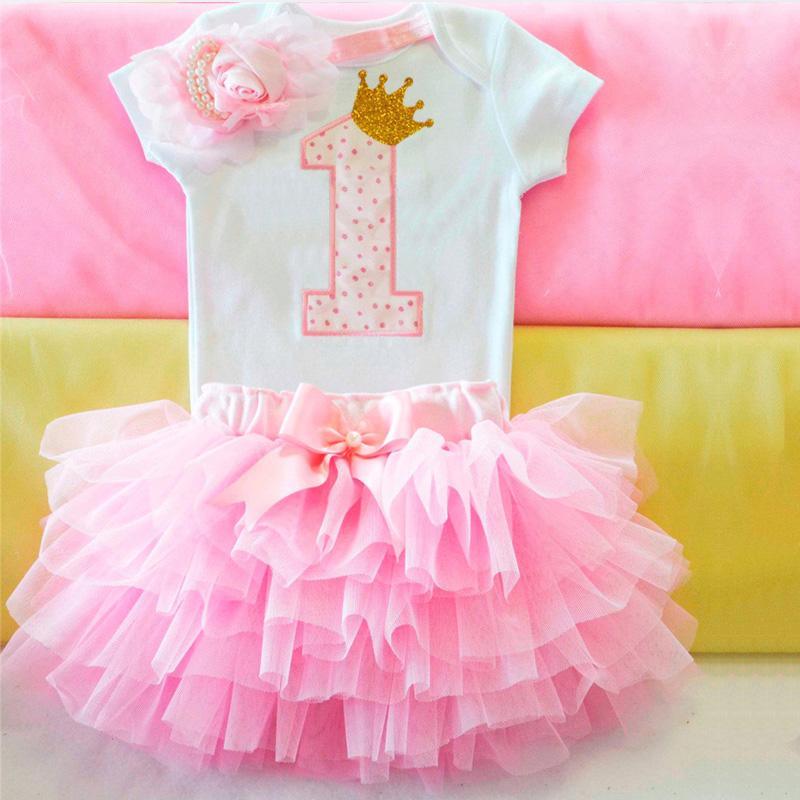 New 1st Birthday Tutu Baby Infant Christening Cake Dresses for Party Kids 1 Year Baby Girl For Birthday Party