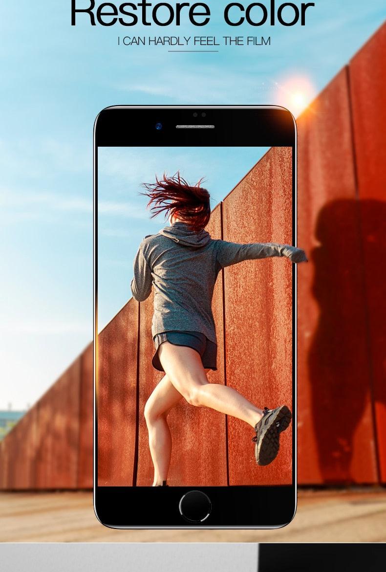 Curved Edge Tempered Glass For iPhone 12 11 Pro Xr X Xs Max Screen Protector For iPhone 6 6s 7 8 Plus SE 2020 Protective Film Real Premium Tempered Glass Film Screen Protector for Iphone