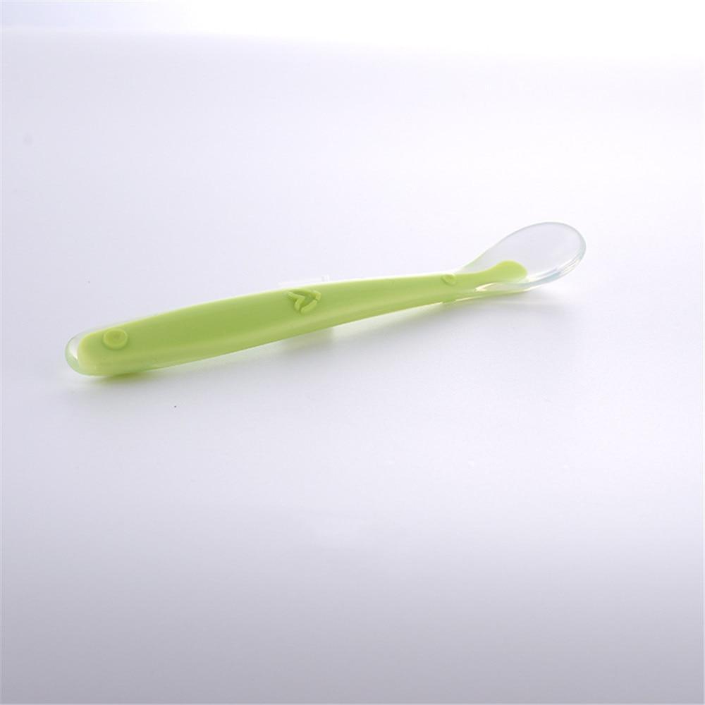 New Candy Color Baby Soft Silicone Spoons Feeding Dishes Tableware Flatware Children Food Feeding Tools