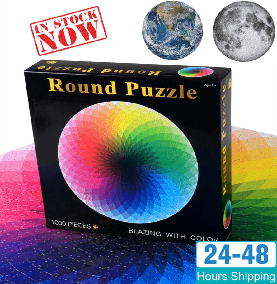 1000PCS/SETColorful Rainbow Round Geometrical Photo Planet Puzzle Adult Kids Educational Toy Puzzle