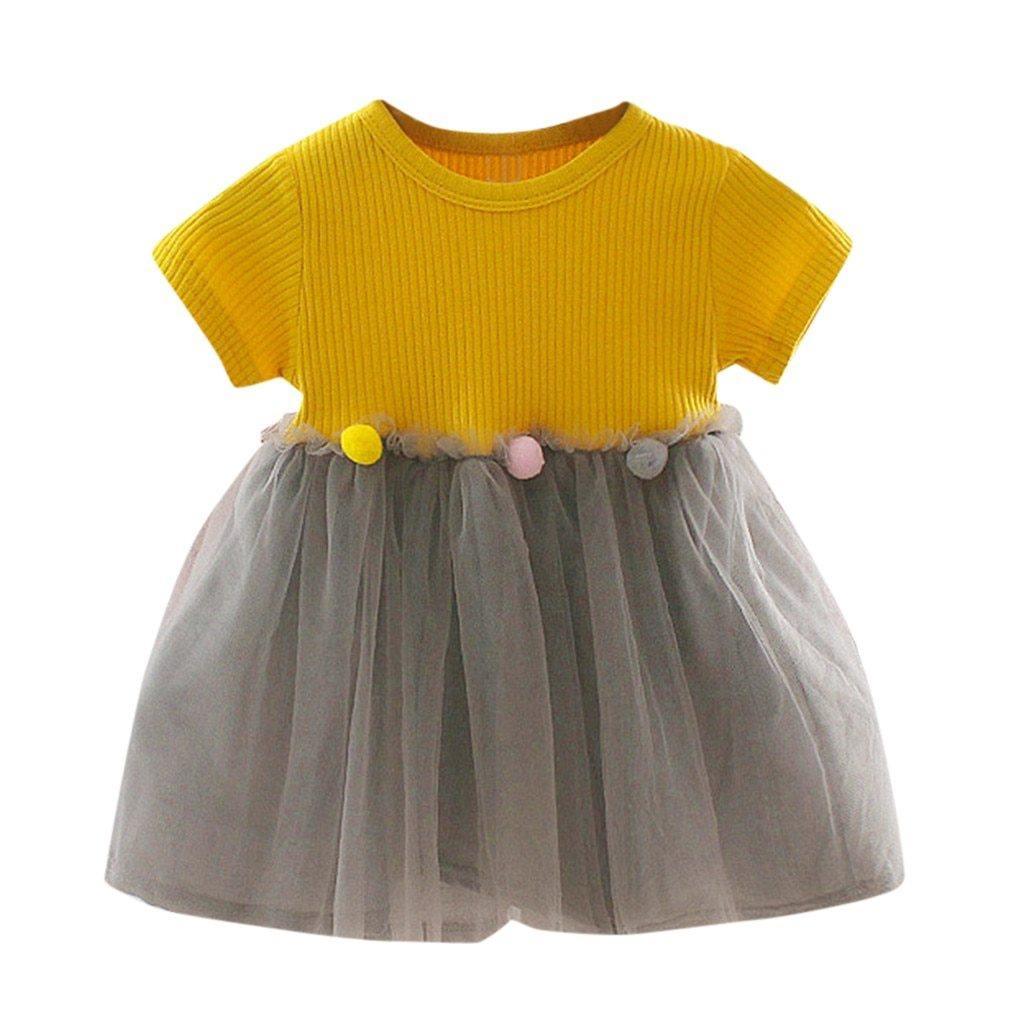 Fashion Modern New Spring Toddler Kids Baby Girls Patchwork Tulle Casual Princess Dress For Girls