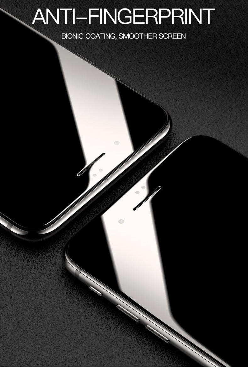 Curved Edge Tempered Glass For iPhone 12 11 Pro Xr X Xs Max Screen Protector For iPhone 6 6s 7 8 Plus SE 2020 Protective Film Real Premium Tempered Glass Film Screen Protector for Iphone