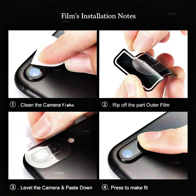 5PCS Tempered Glass For iphone 13 Pro Max Mini Camera Lens Protectors Film For 12 11 se3 se 2022 2020 6 7 8 plus Tempered Glass Camera Protector Case Friendly Camera Lens Protector For iPhone