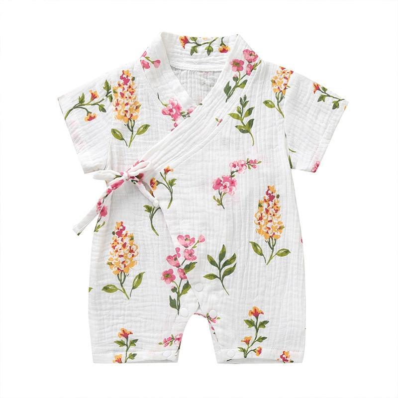 Summer Baby Girl/Boys Clothing Short-sleeved Rompers Jumpsuit Floral Print Cute Soft Newborn Infant Baby Playwear For Girls and Boys Kids