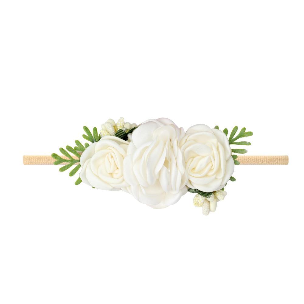 Handmade Luxury Pearl Baby Headbands Bundle Nylon Elastic Newborn Hair Accessories for Girls Kids