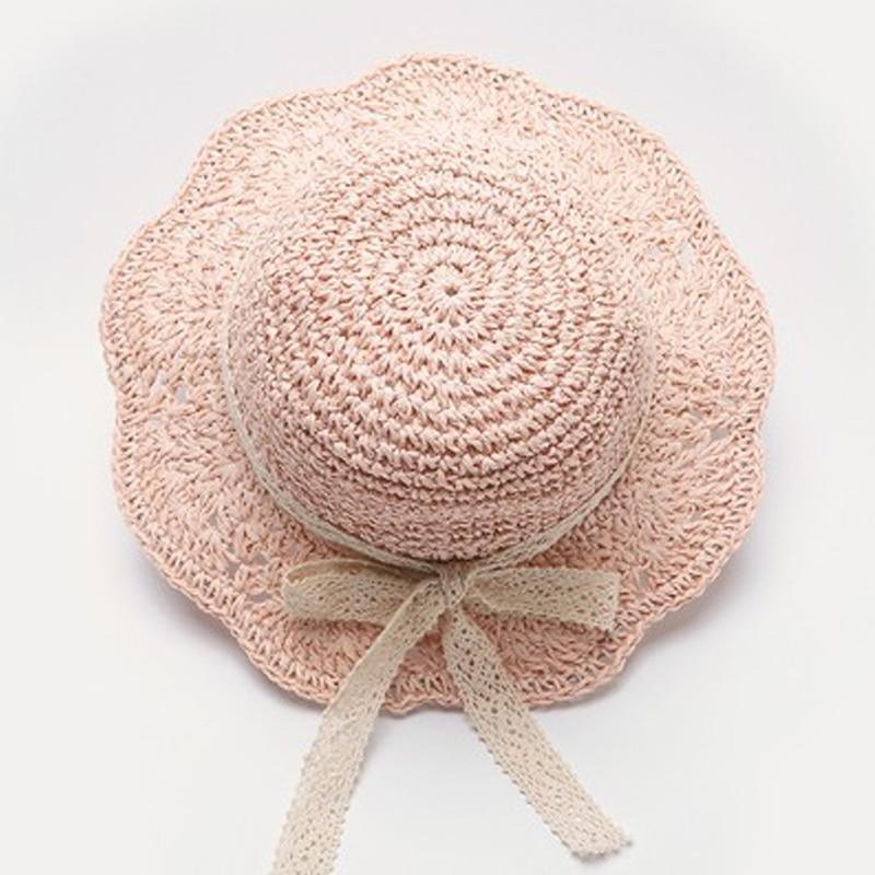 Handmade Modern Elegant Lady Baby Girls Breathable Lace Cap With Bow Great For Beach Sun
