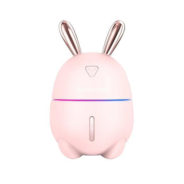 300ML Mini Air Humidifier Cute Rabbit USB Aroma Essential Oil Diffuser Colorful Night Light Car Office Mist Maker