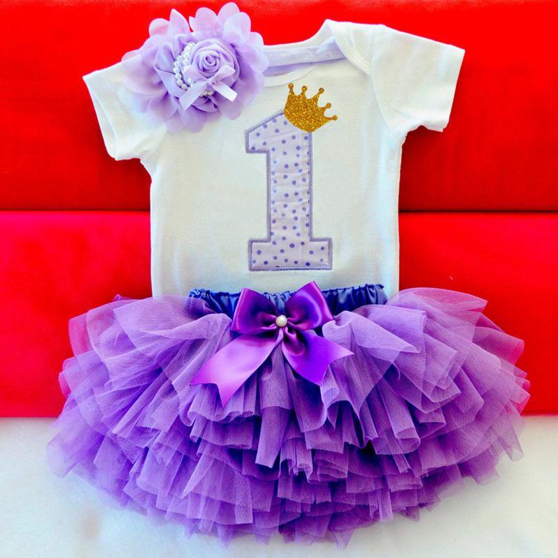 New 1st Birthday Tutu Baby Infant Christening Cake Dresses for Party Kids 1 Year Baby Girl For Birthday Party