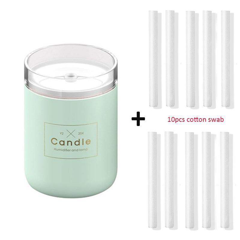 280ML Ultrasonic Air Humidifier Candle Romantic Soft Light USB Essential Oil Diffuser Car Aroma Mist Maker