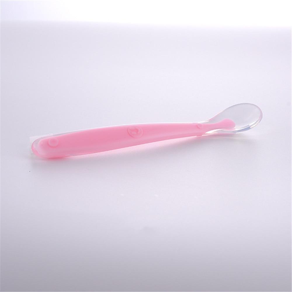 New Candy Color Baby Soft Silicone Spoons Feeding Dishes Tableware Flatware Children Food Feeding Tools