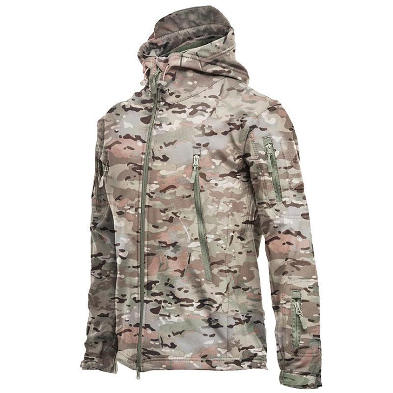 Men's Outdoor Soft Fleece Jacket Men's And Women's Jacket Unique Jackets For Men Windproof Waterproof Breathable Jacket Thermal Hooded Tactical Jacket Outdoor Camouflage Fleece Hooded Coat