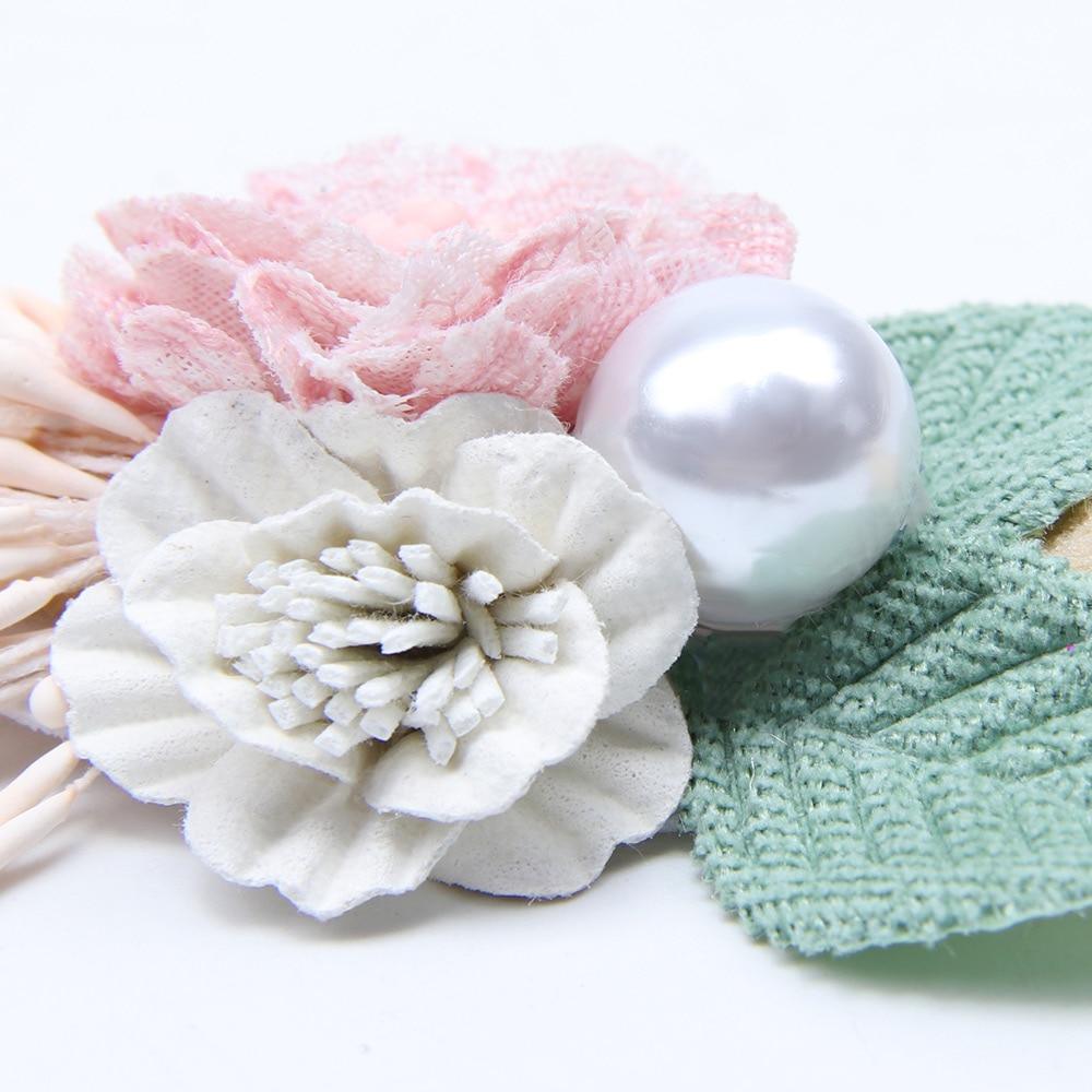 Handmade Luxury Pearl Baby Headbands Bundle Nylon Elastic Newborn Hair Accessories for Girls Kids