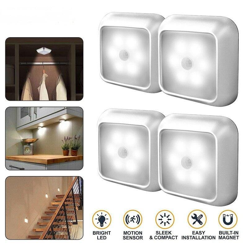 STEVVEX Wireless LED Pair Lamps with Motion sensor night lights lamp bedroom water closet Cabinet Corridor Stairwell Entrance battery lights