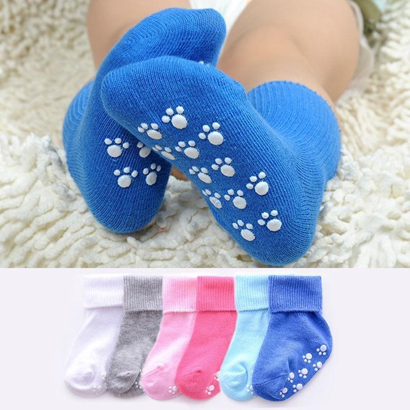 Cotton Baby Candy Color Anti Slip Soft Kids Floor Socks For Newborn Baby Boy And Girls