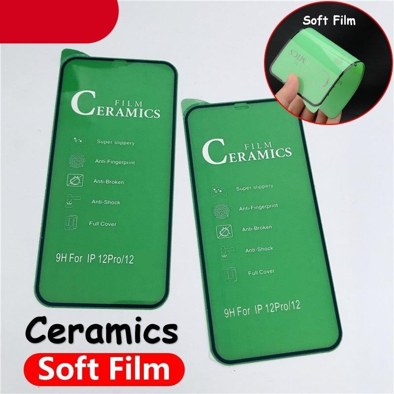 Full Cover Ceramics Screen Protector Explosion-proof Soft Film For iPhone 12 Mini 11 Pro XS Max XR X 8 7 6S Plus SE2 Soft Glass Tempered Glass Screen Protector Compatible iPhone