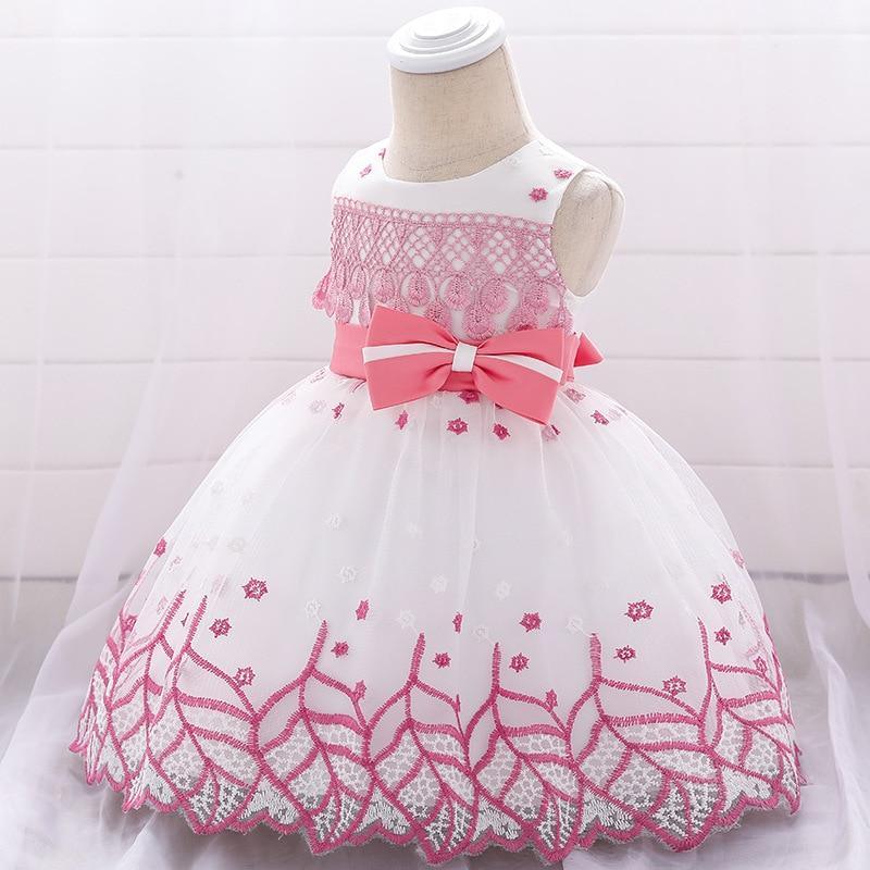 Leaf Embroidered Princess Children Elegant Dress For Girls Baby Wedding Dresses Unique Design