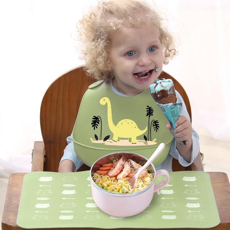 Adjustable Oil-proof Food Grade Silicone Drool bib Soft And Comfortable Saliva Towel Lunch Baby Bib For Babies and Kids