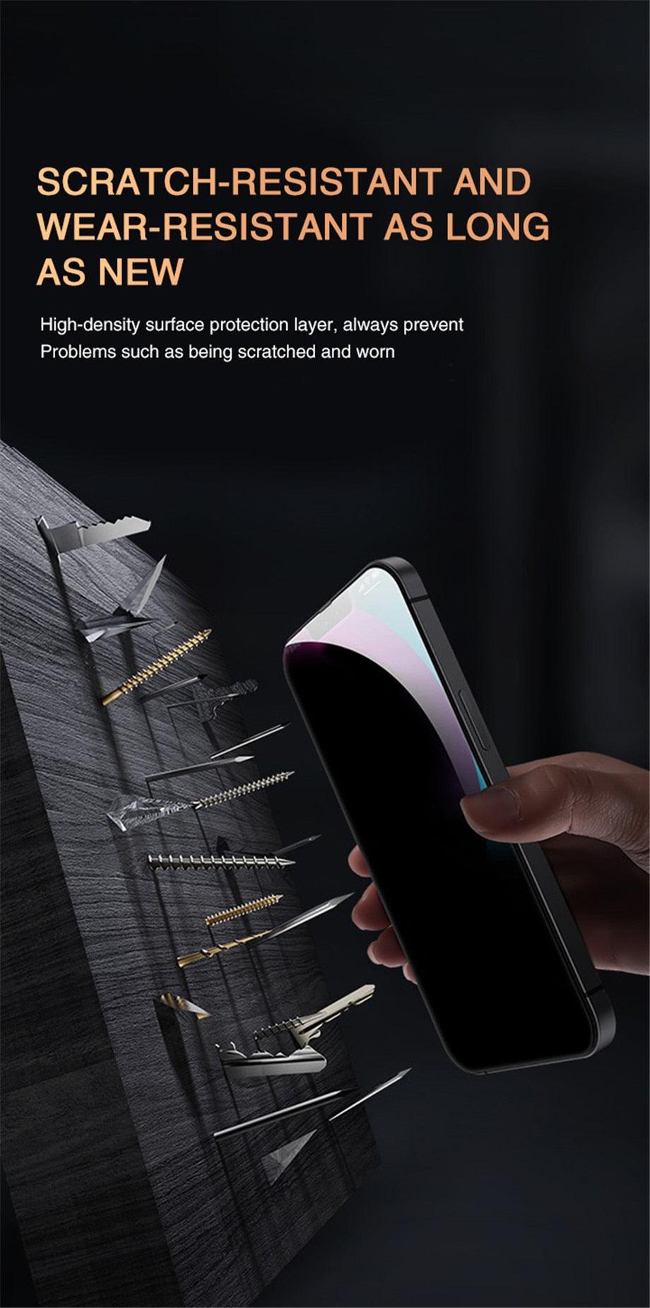 Full Cover Anti-Spy Screen Protector For iPhone 11 12 13 PRO MAX Privacy Glass For iPhone 14 Pro 8 Plus XS Max XR Tempered Glass Anti-Spy Privacy Screen Protector for iPhone