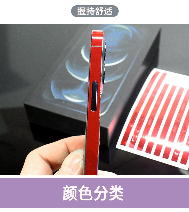 Frame Decal Skin for iPhone 13 Pro Max Side Film Cover Protector Ultra Thin Matte Stickers For 13 Mini Protector Film Side Frame Film Skin Anti-Scratch Sticker