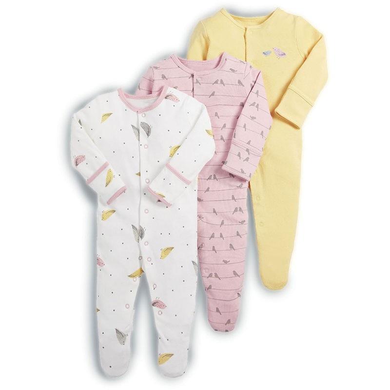 3Pcs Baby unisex Rompers Long Sleeve Sleep suit Cartoon Jumpsuit Baby Pajamas Stes For Kids Between 0-12Months