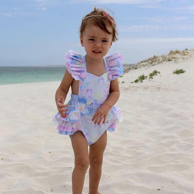 Colorful Sleeveless Newborn Baby Girls Floral Tutu Romper Bowknot Backcross Jumpsuit Sunsuit Clothes For Summer