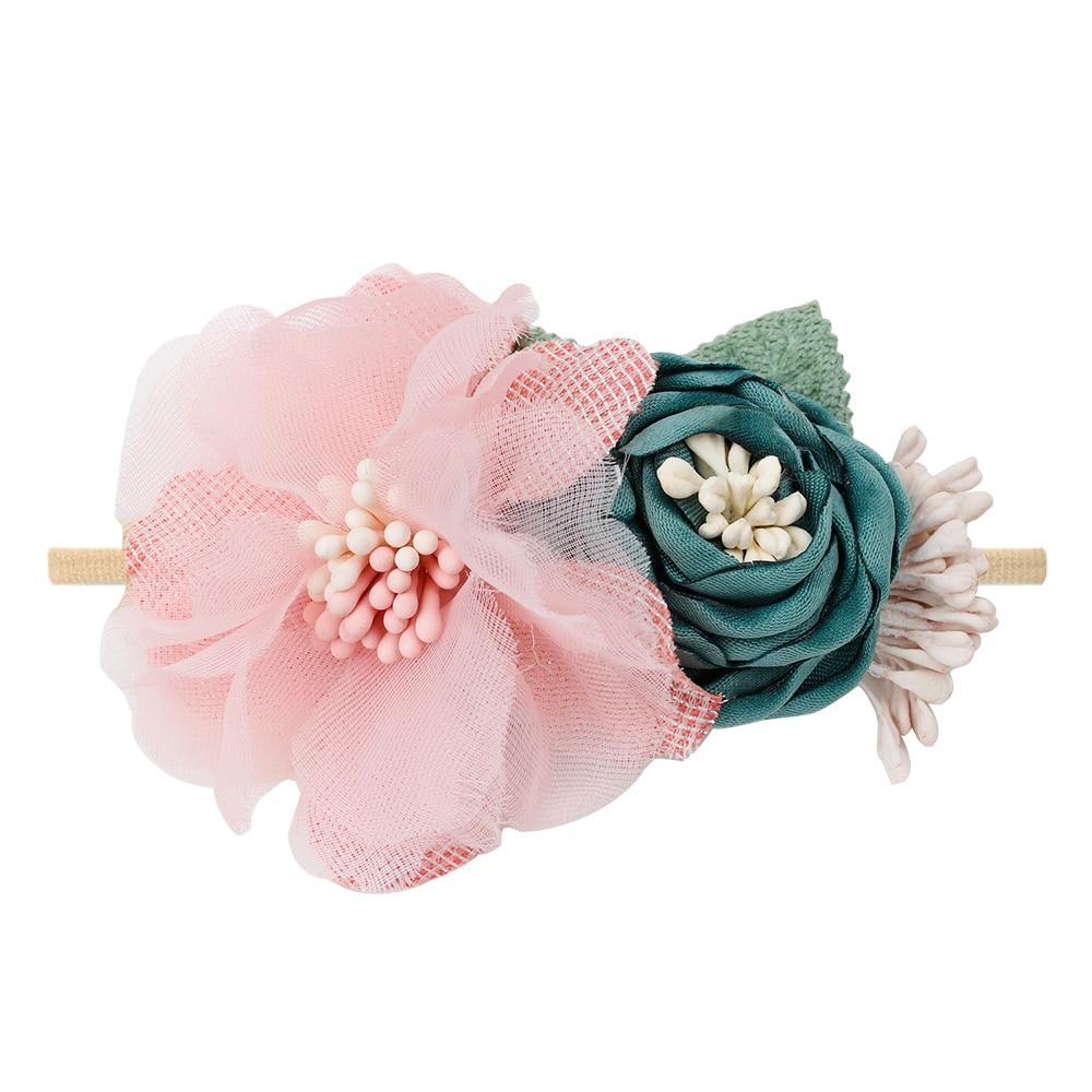 Handmade Luxury Pearl Baby Headbands Bundle Nylon Elastic Newborn Hair Accessories for Girls Kids