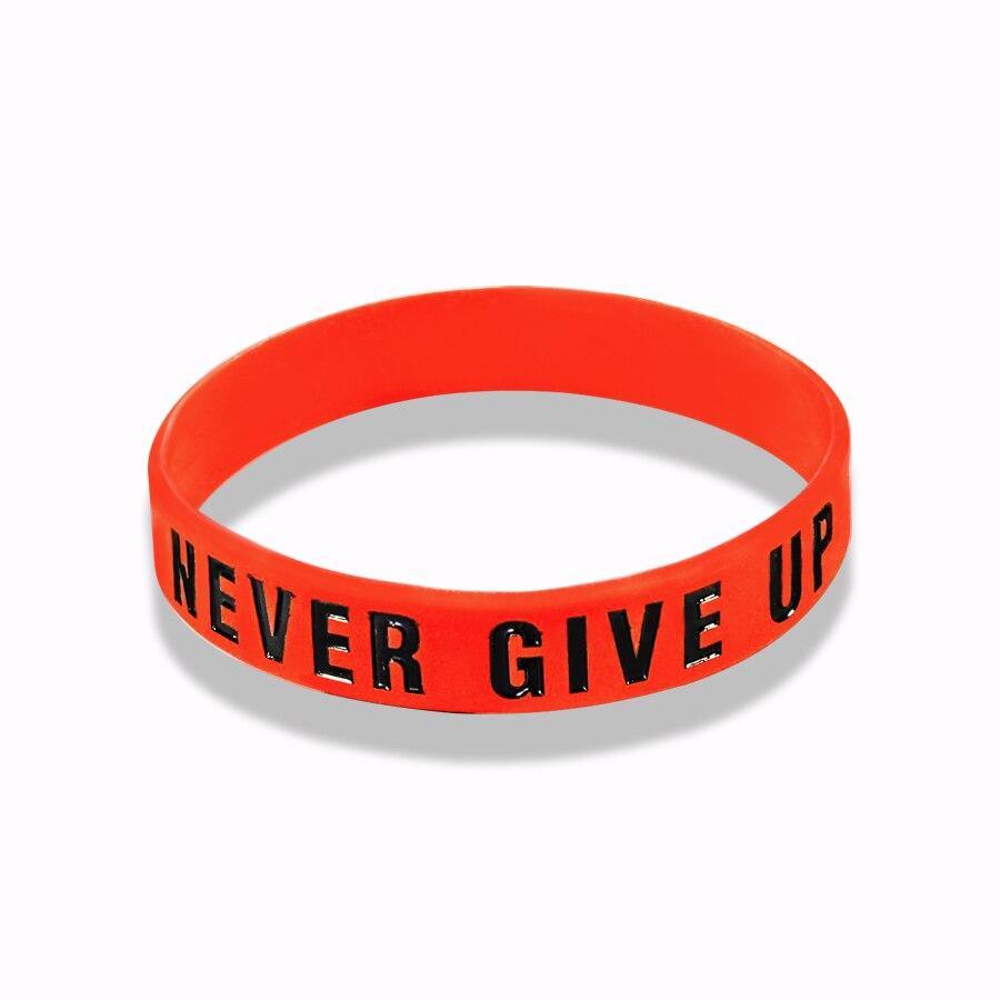 New Trend Motivation "The Road to Dreams" "Never Give Up" Inspirational Silicone Rubber Bracelet Elastic Band Brecelet for Women and Men In Unisex Design