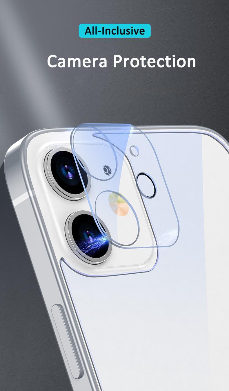 3 In 1 2PCS Front+Back+Lens Full Cover Tempered Glass Film For iPhone 12 11 Pro Max Mini Screen Protector For iPhone 13 Pro Max Glass Temper Glass Film Temper Glass Film Premium HD Clarity Anti-Fingerprint/Scratch for iPhone