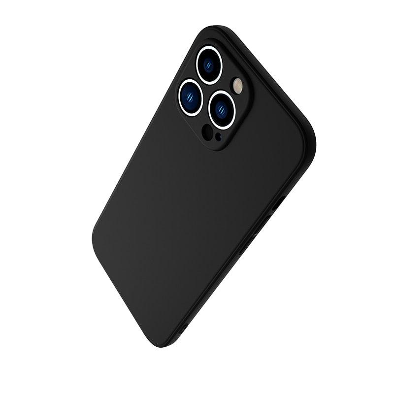 Black Case For Iphone 5 5s SE 2020 6 6s 7 8plus x 10 XR XS 11 12 13 Mini Pro MAX Silicon Cover Car Design Matte Black Silicone Back Cover For iPhone